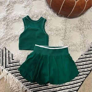 Target Green Athletic Skirt with Matching Crop Tank